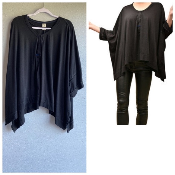 Free People Boho Lagenlook Oversized Button Tunic